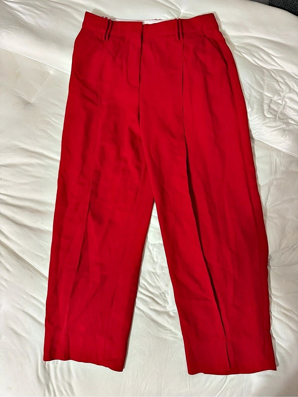 GANNI Red Straight Leg Pants Like New